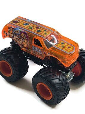 READ Hot Wheels Monster Jam Jester 2016 Orange 4X4 Truck HTF 1/64 | BENT AXELS